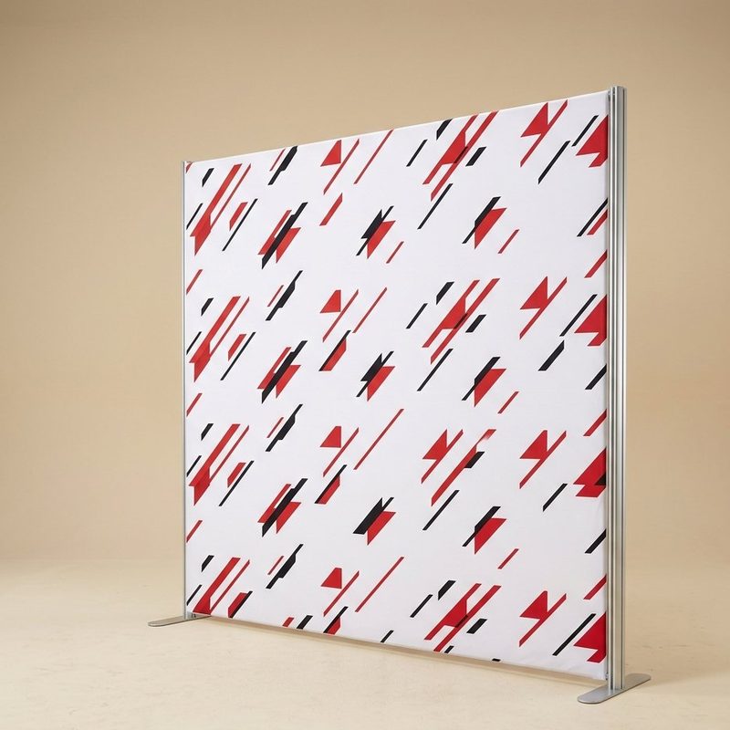 Step and Repeat Backdrop with red and black repeating pattern