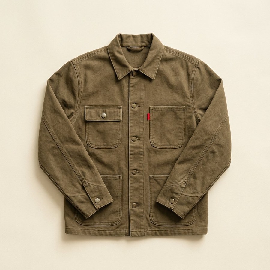 Chore Coat — olive green cotton canvas workwear chore jacket