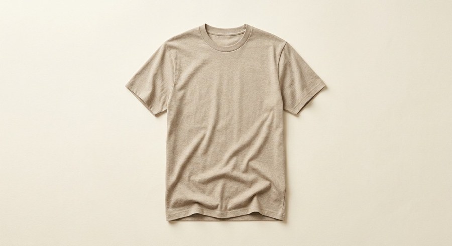 Classic Tee — heather tan crewneck cotton t-shirt