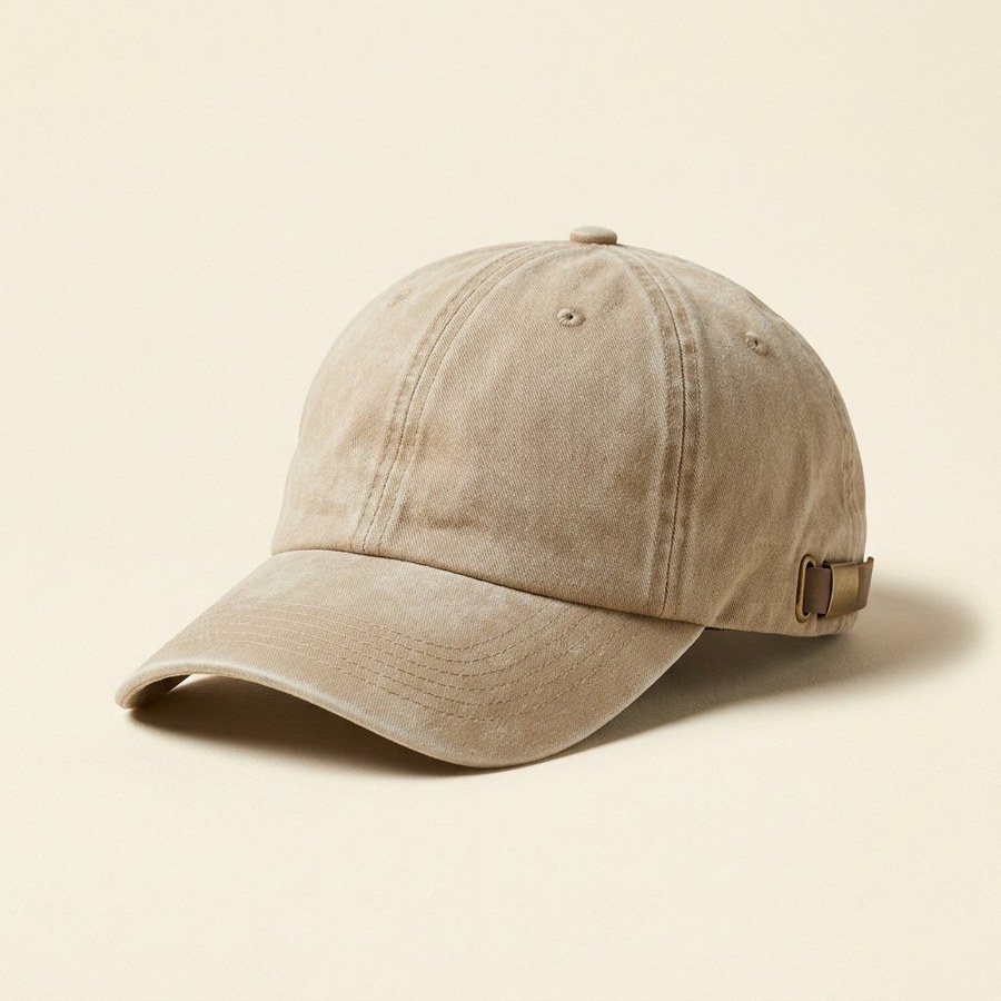 Dad Hat — washed khaki unstructured 6-panel baseball cap