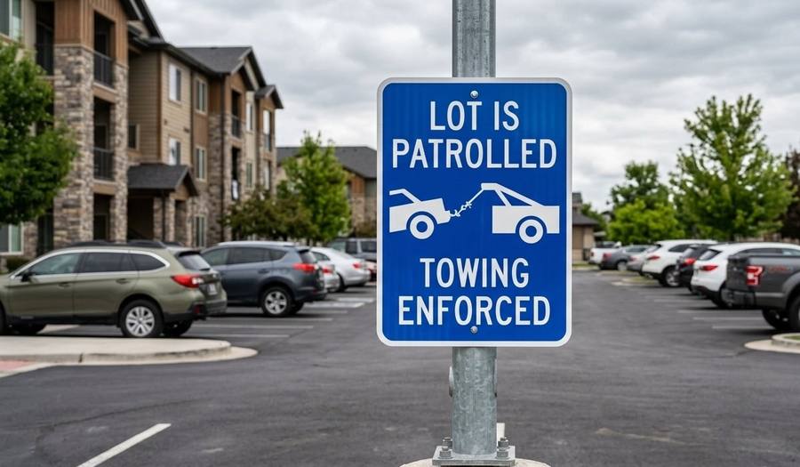 §7 top sign lot is patrolled in parking lot